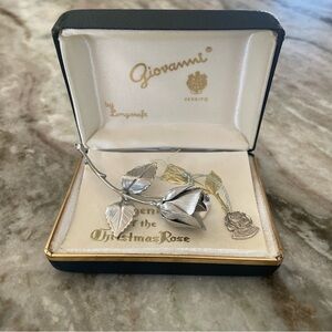 Vintage Giovanni Legend of the Christmas Rose Pin Brooch